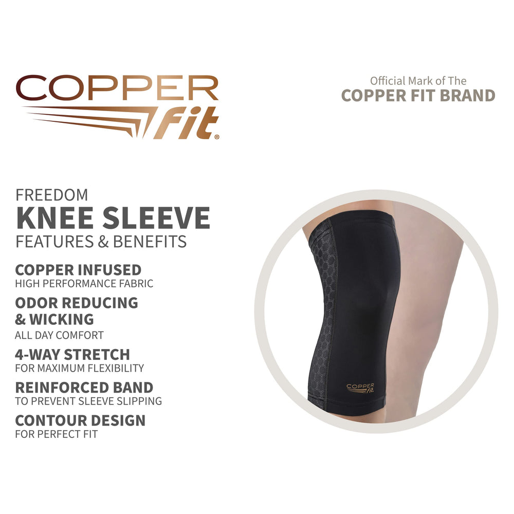 unisex adult Freedom Knee Compression Sleeve Hosiery, Black, Medium US