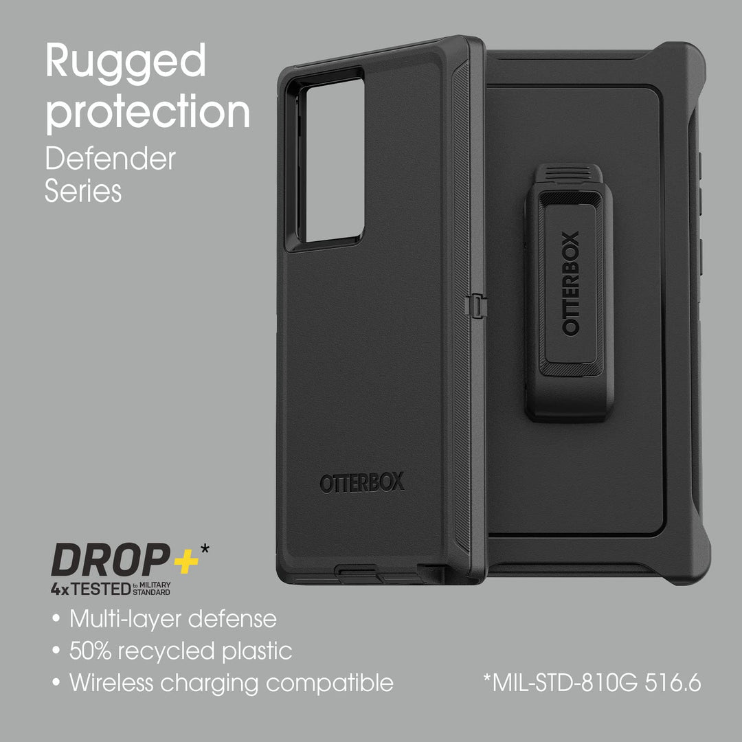 Galaxy S22 Ultra Defender Series Case - FORT BLUE, rugged & durable, with port protection, includes holster clip kickstand