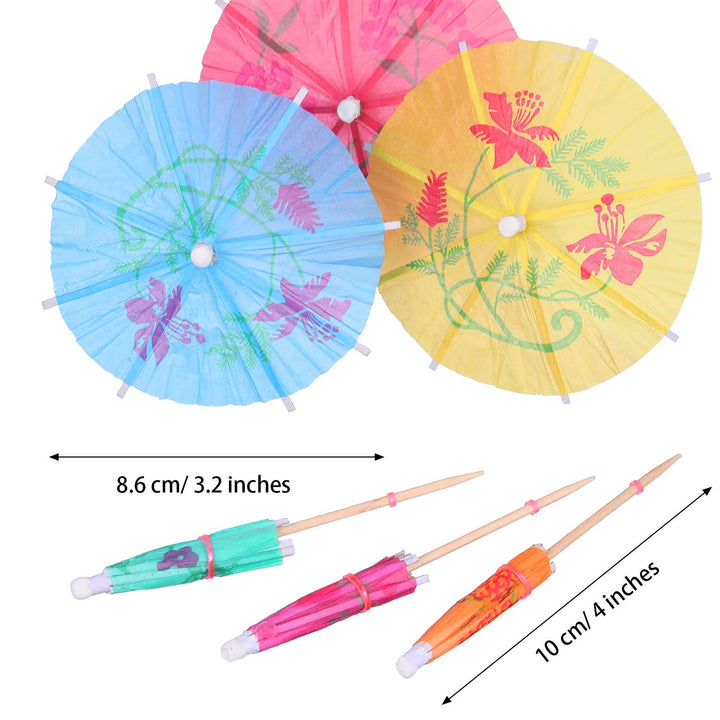 288 Pieces Cocktail Umbrella Picks Drink Picks Cocktail Parasols Assorted Umbrella Parasol Paper Cupcake Toppers for Party Favours Party Supplies