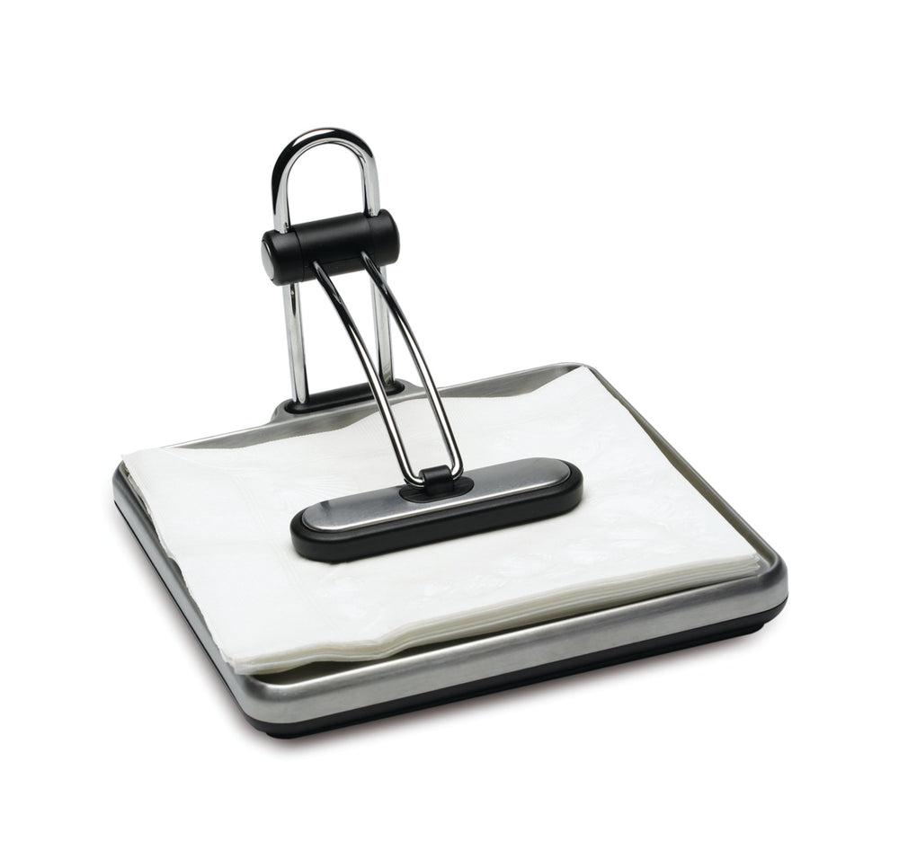 Quick Grip Napkin Holder, Stainless Steel, Brushed