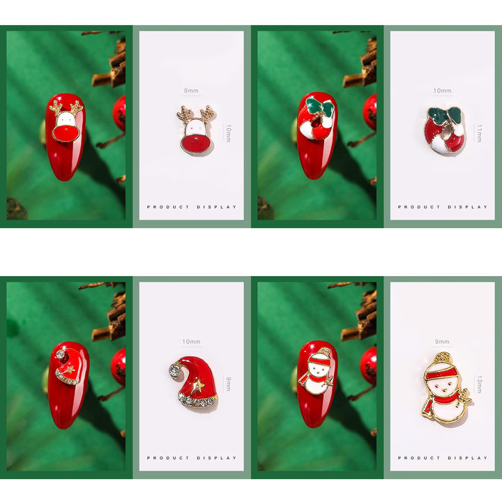 40pcs 20 Style Christmas Nail Charms Nail Jewels 3d Nail Art Charms For Holiday Nail Rhinestone Nail Studs Nail Art Decoration Kit