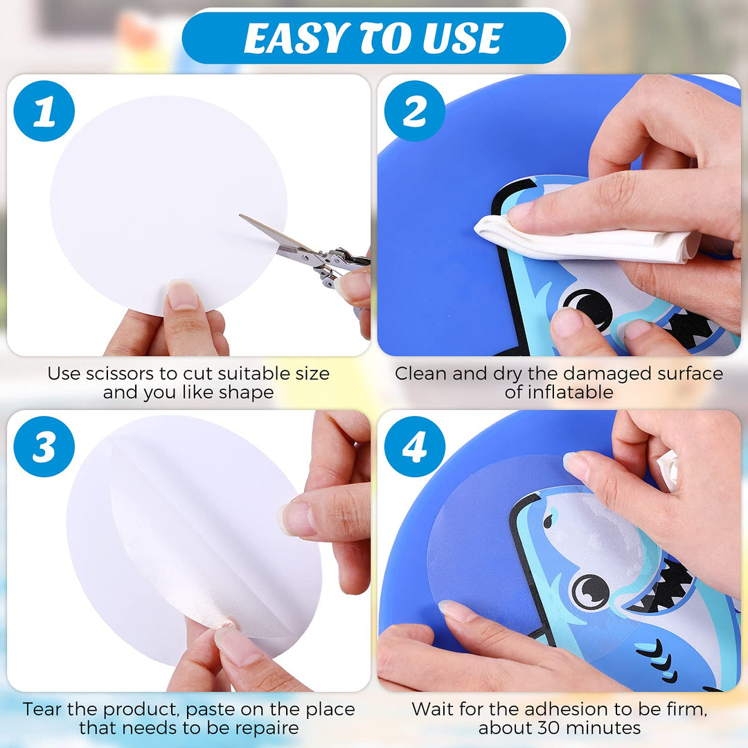 80 Pieces Self-Adhesive Pool Repair Patch Kit Vinyl Plastic Repair Patch Pool Patches for Above Ground Pools Inflatable Boats Products (6 x 6 cm)