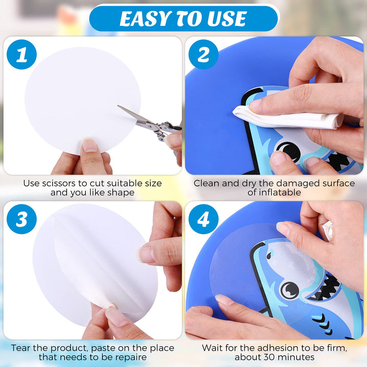80 Pieces Self-Adhesive Pool Repair Patch Kit Vinyl Plastic Repair Patch Pool Patches for Above Ground Pools Inflatable Boats Products (6 x 6 cm)