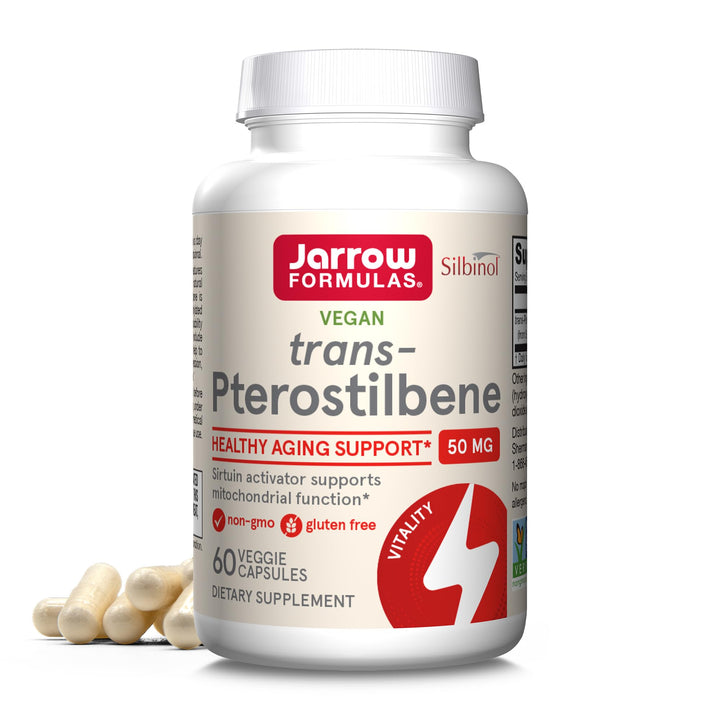 Pterostilbene 50mg for Antioxidant Support, Dietary Supplement Supports Healthy Aging, 60 Veggie Capsules, 60 Day Supply
