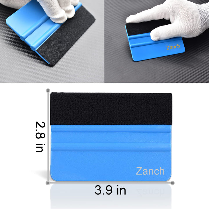 Knife-Less Tape for Vinyl Wrap Tool Kit, Finish Line Tape Vinyl Cutting Tape, Felt Squeegee Micro Squeegee Safety Tape Cutter Car Wrap Kit- for Motorcycle&Car Vinyl Wrap Detailer 16FT(5M)