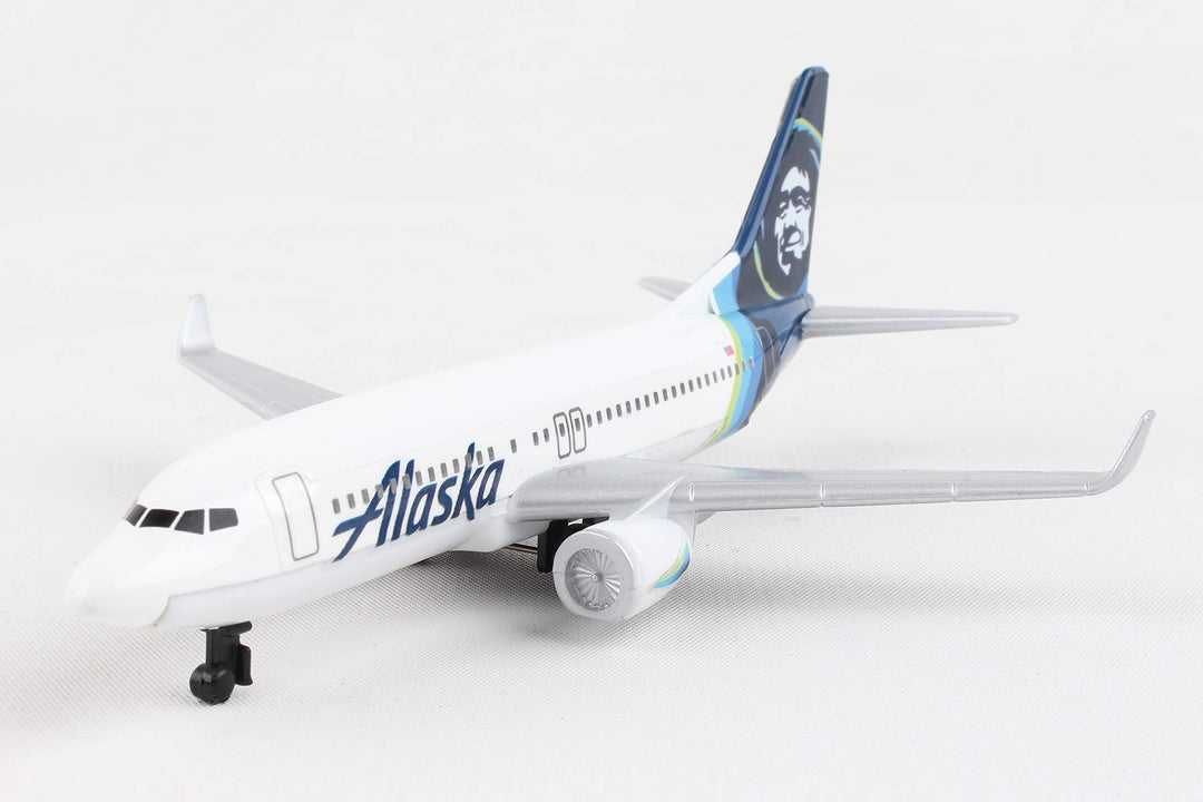Toy Airplane – Alaska Airlines – Die-Cast Metal Model Airplane Toy with Plastic Parts for Kids Ages 3+