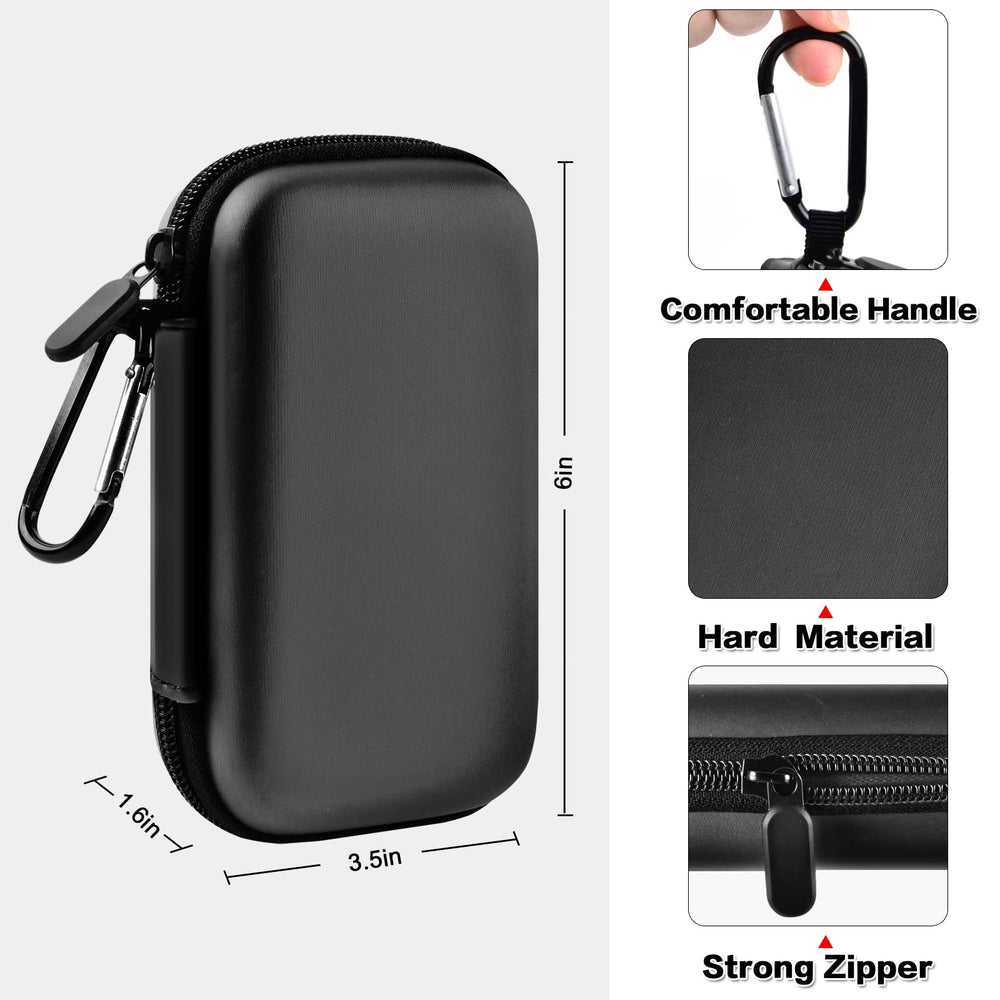 Case Compatible with Samsung T7/ T7 Touch Portable SSD 1TB 2TB 500GB USB 3.2 External Solid State Drive, Travel Carrying Storage Organizer Fits for USB Cables and More Accessories (Full Black)