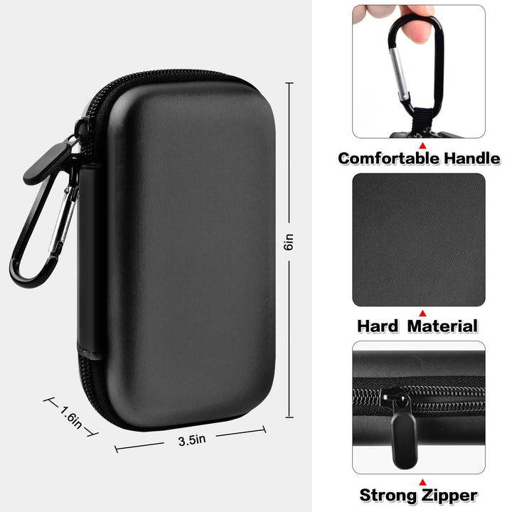 Case Compatible with Samsung T7/ T7 Touch Portable SSD 1TB 2TB 500GB USB 3.2 External Solid State Drive, Travel Carrying Storage Organizer Fits for USB Cables and More Accessories (Full Black)