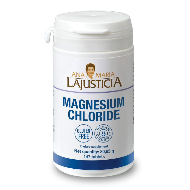 Ana Maria Lajusticia - Magnesium Chloride 147 tabs. - Reduce Tiredness and Fatigue - Improve Nervous System - Gluten Free and Vegan Firendly
