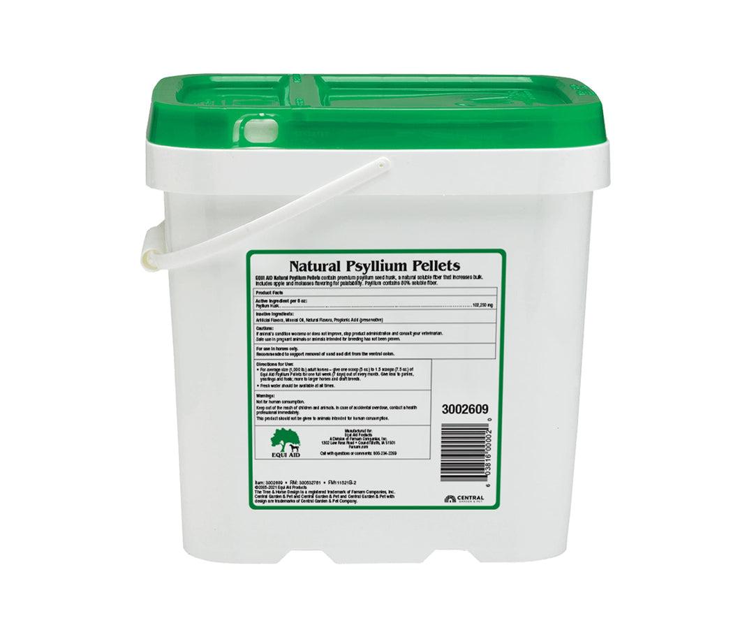 Equi Aid Natural Horse Psyllium Pellets Supplement, Supports Removal of Sand & Dirt From the Ventral Colon, 10 Pounds, 32 Scoops