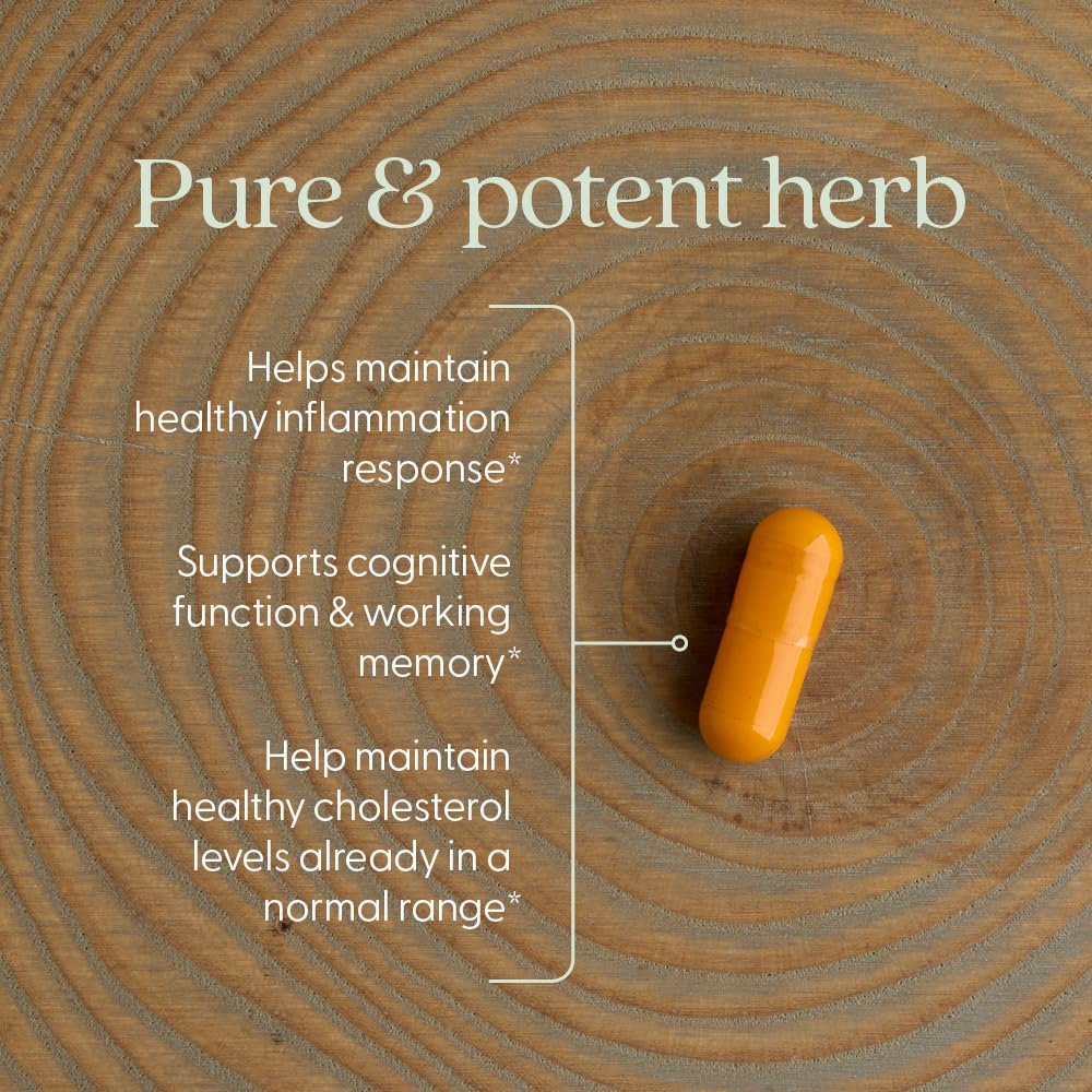 Turmeric Supplement, One Daily, Heart, Brain & Healthy Inflammation Support, Supercritical Turmeric Curcumin Means No Black Pepper Needed, Non-GMO, Gluten Free – 60 Count (2 Month Supply)