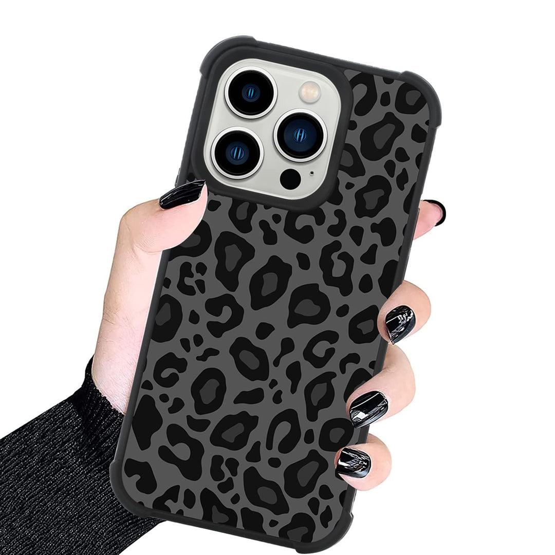 Case Compatible with iPhone 14 Pro Max,Black Leopard Design,Tire Texture Non-Slip +Shockproof Rugged TPU Protective Case for iPhone 14 Pro Max 6.7 Inch (2022) Leopard Pattern