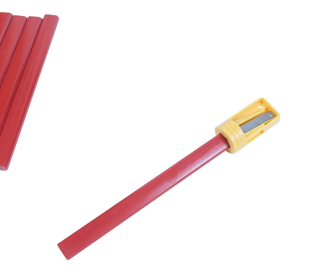 Carpenter Pencils and Sharpener Set, 10 Count Pencils per Pack - 1 Pack