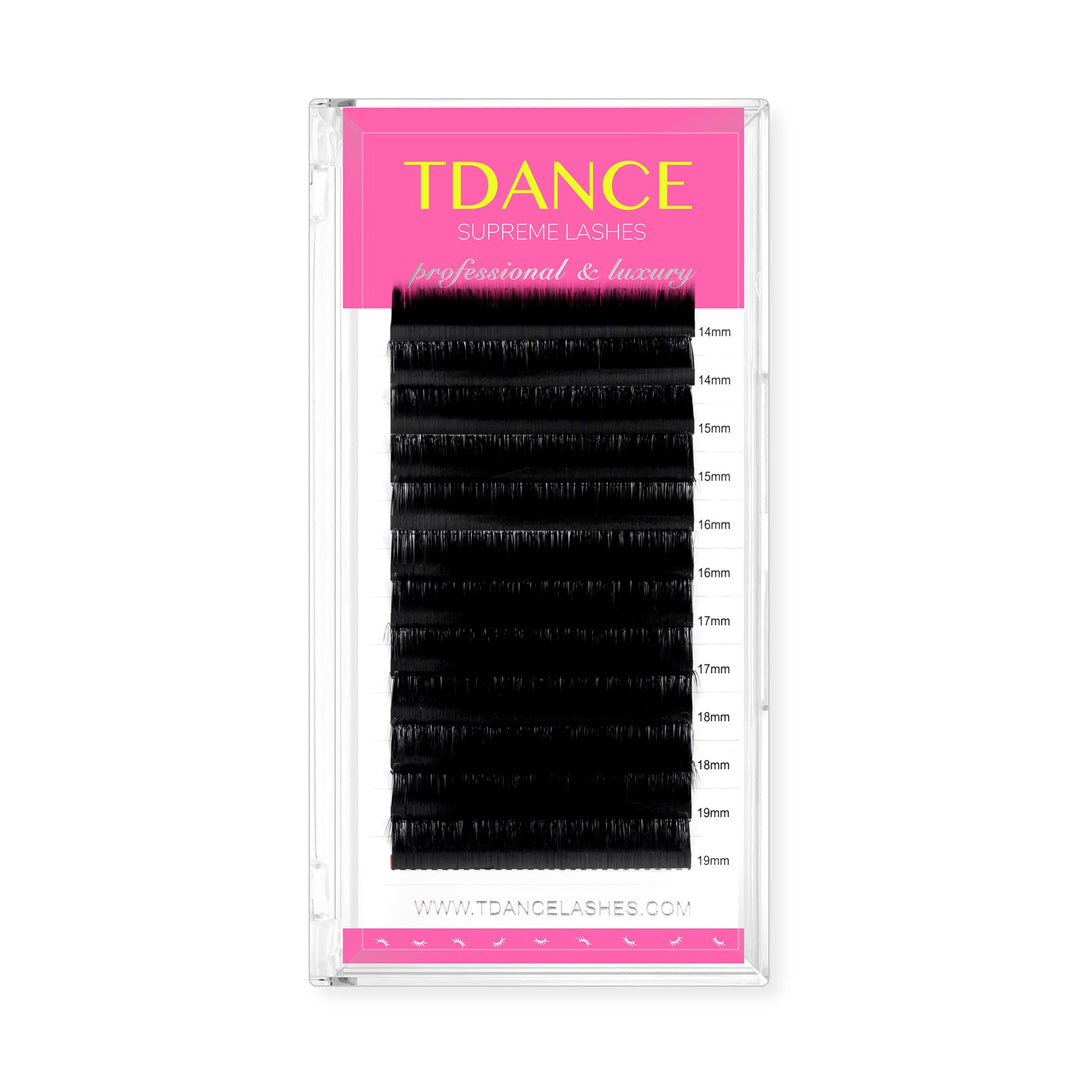 Premium D Curl 0.15mm Thickness Semi Permanent Individual Eyelash Extensions Silk Classic Lashes Professional Salon Use Mixed 14-19mm Length In One Tray (D-0.15,14-19mm)