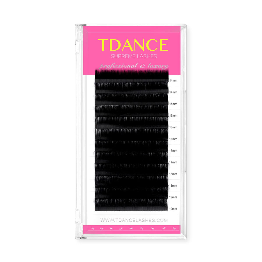 B-0.07, Mixed 14-19Mm: Tdance Premium B Curl 0.07Mm Thickness Semi Permanent Individual Eyelash Extensions Silk Volume Lashes Professional Salon Use Mixed 14-19Mm Length In One T