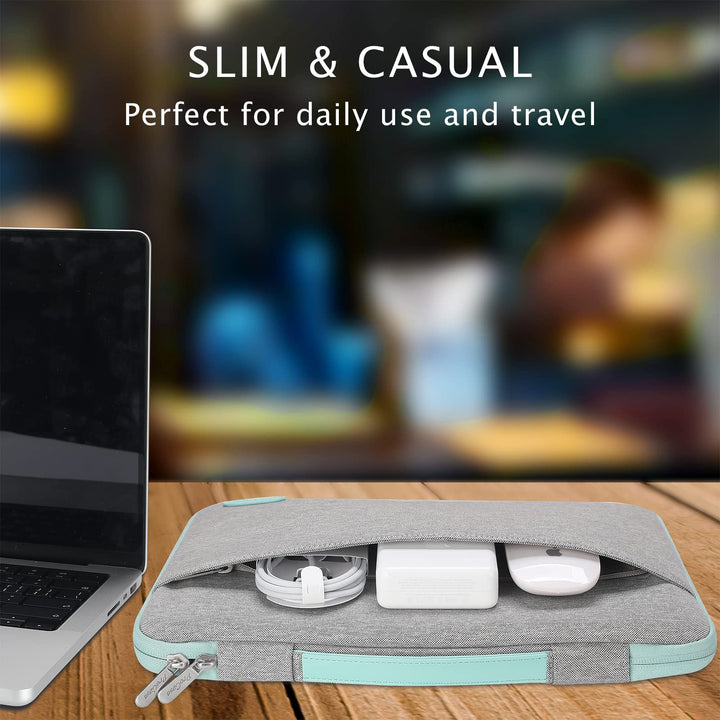 Laptop Sleeve Case, 15 inch Laptop Bag Compatible with MacBook HP Dell Lenovo ASUS Chromebook -Light Grey