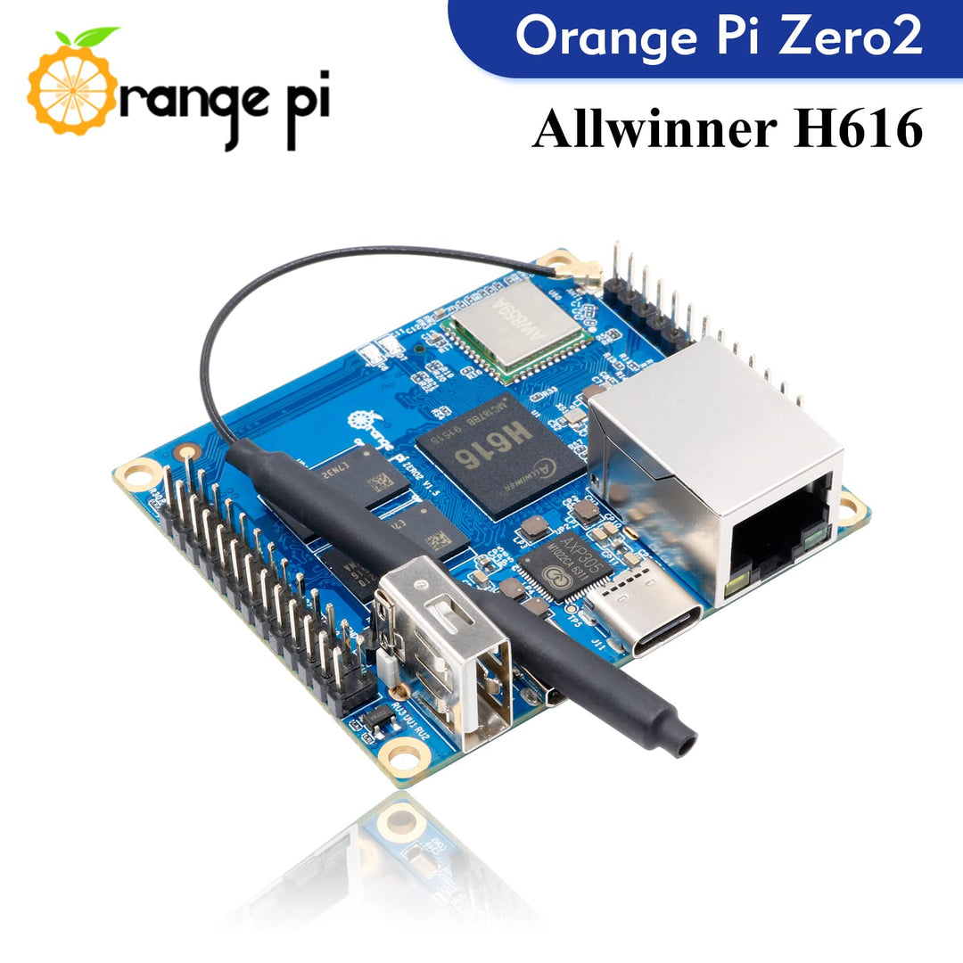Zero 2, 1GB Allwinner H616 Quad Core 64 Bit Open-Source Microcontroller 1000M Ethernet Single Board Computer, Support Android10, Ubuntu, Debian (Zero 2)