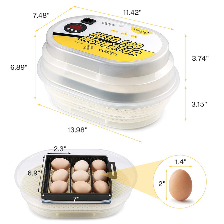 Mini Egg Incubators for Hatching Eggs, with Automatic Egg Turning, 9-12 Eggs Hatching Incubator for Chickens, Ducks, Goose, Birds