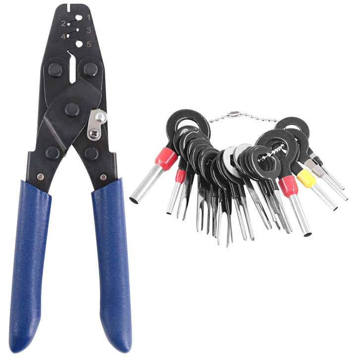 Professional Crimper Tools Wiring Harness Crimping Set for Delphi Packard Weather Pack Terminals and Metri-Pack Connectors with Electrical Wiring Crimp Connectors Auto Terminals Pin Extractor
