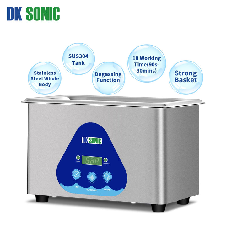 900ML Sonic Cleaner with Digital Timer and Basket for Jewelry, Ring, Eyeglasses, Watchband, Coins, Small Metal Parts, Daily Necessaries, etc (900ML, 110V)
