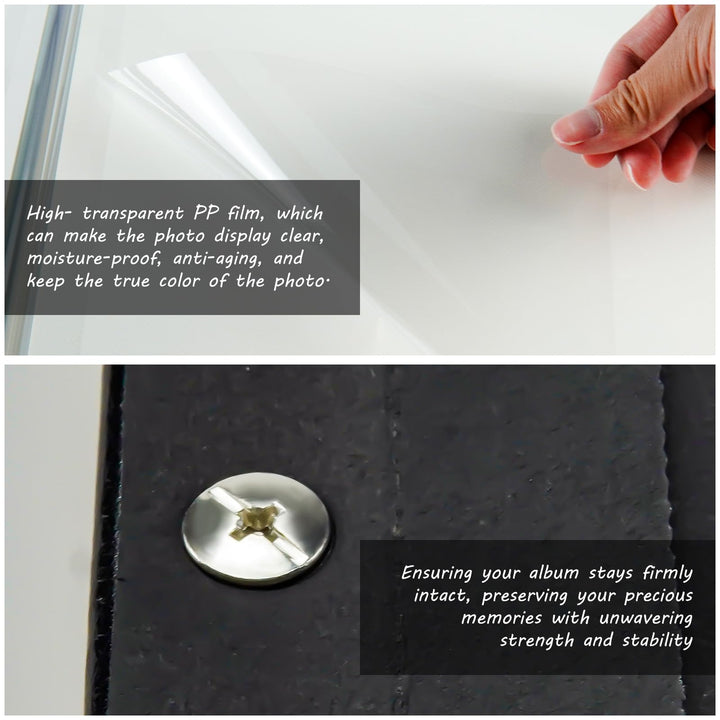 Photo Album for 4x6 Photos, Holds 300 Pockets Black Leather Window Cover Design Bookshelf Photo Albums Acid-Free Black Inner Page Pictures Photo Book for Family Wedding Baby Friend Pet