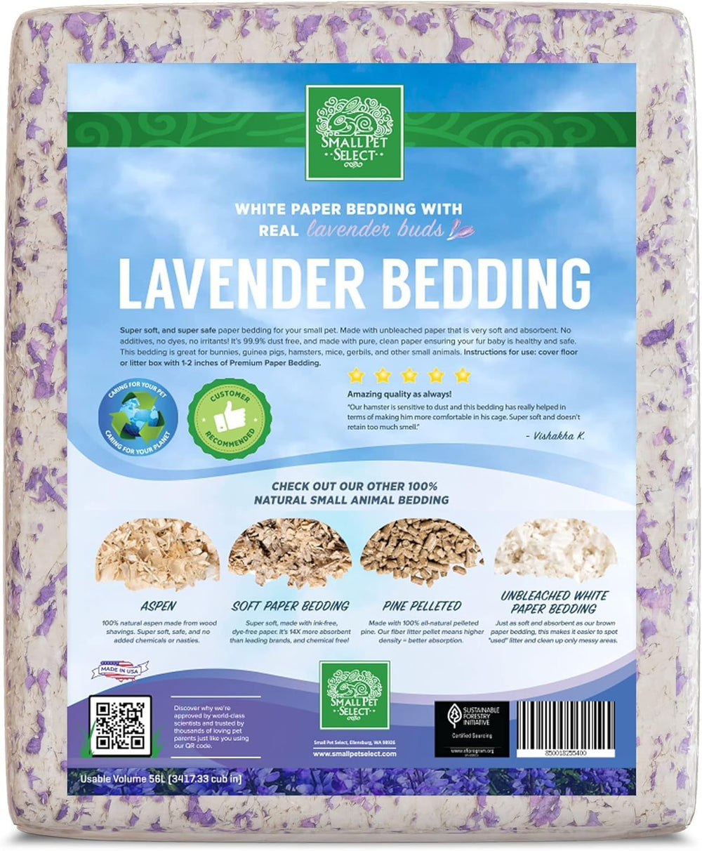 - White Paper Bedding with Real Natural Lavender. Rabbits, Guinea Pigs, and Other Small Animals, 56L