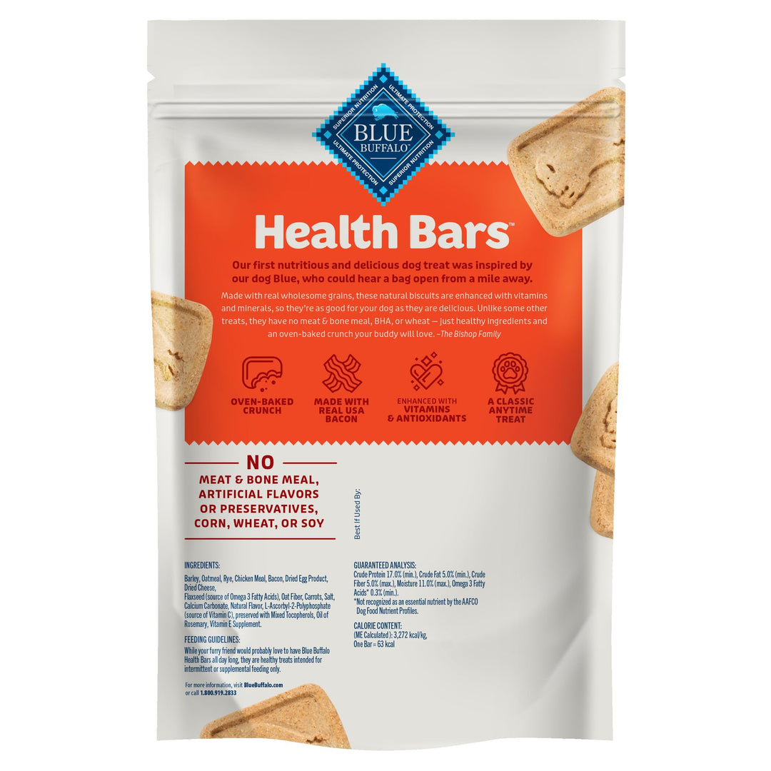 Health Bars Crunchy Dog Biscuits, Oven-Baked With Natural Ingredients, Bacon, Egg & Cheese , 16-oz. Bag