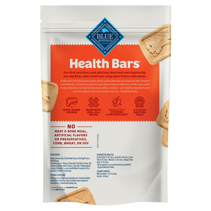 Health Bars Crunchy Dog Biscuits, Oven-Baked With Natural Ingredients, Bacon, Egg & Cheese , 16-oz. Bag