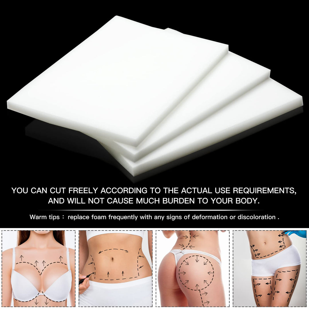 6 Pcs Lipo Foam Board Lipo Foam Pads Post Surgery Foam Pads for Lipo Recovery Supplies Surgery Foam Pads After Lipo Compression Garment, 8 x 11 Inches, White