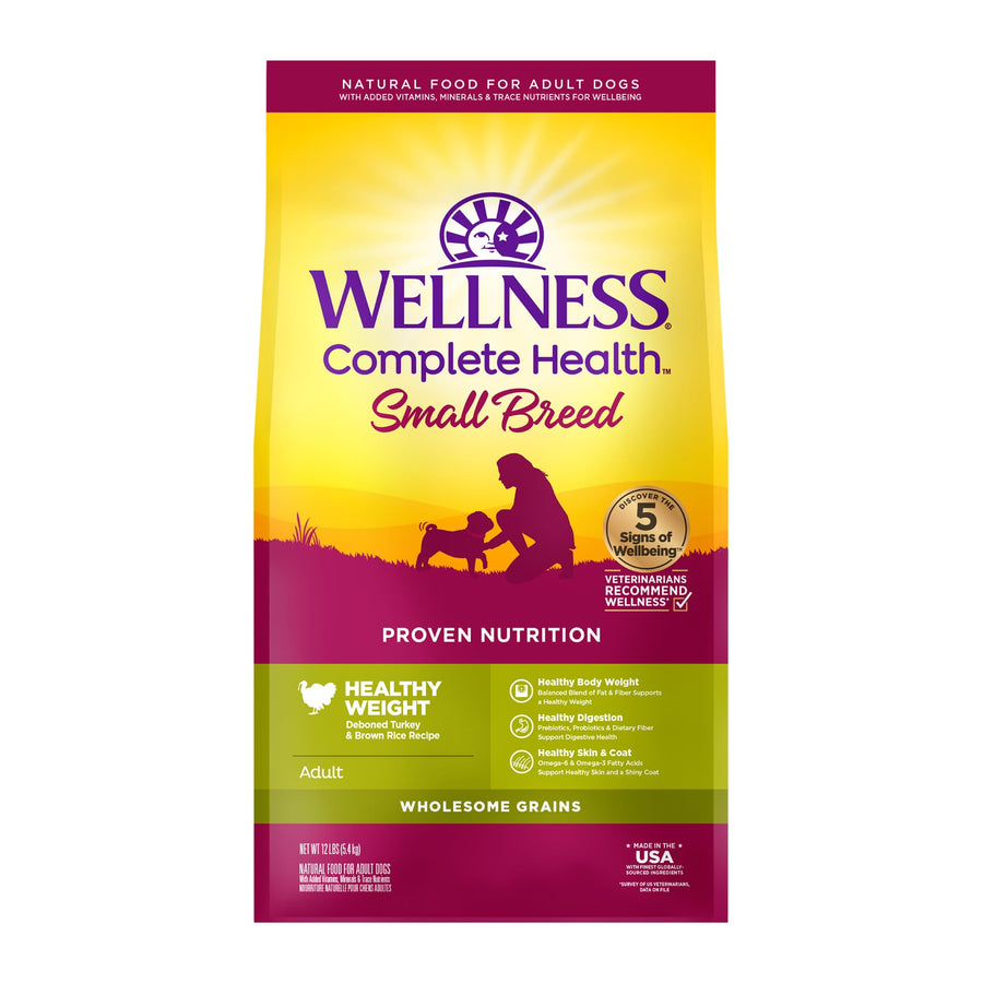 Complete Health Dry Dog Food, Small Breed, Wholesome Grains, Natural, Healthy Weight Turkey & Brown Rice Recipe, (4-Pound Bag)