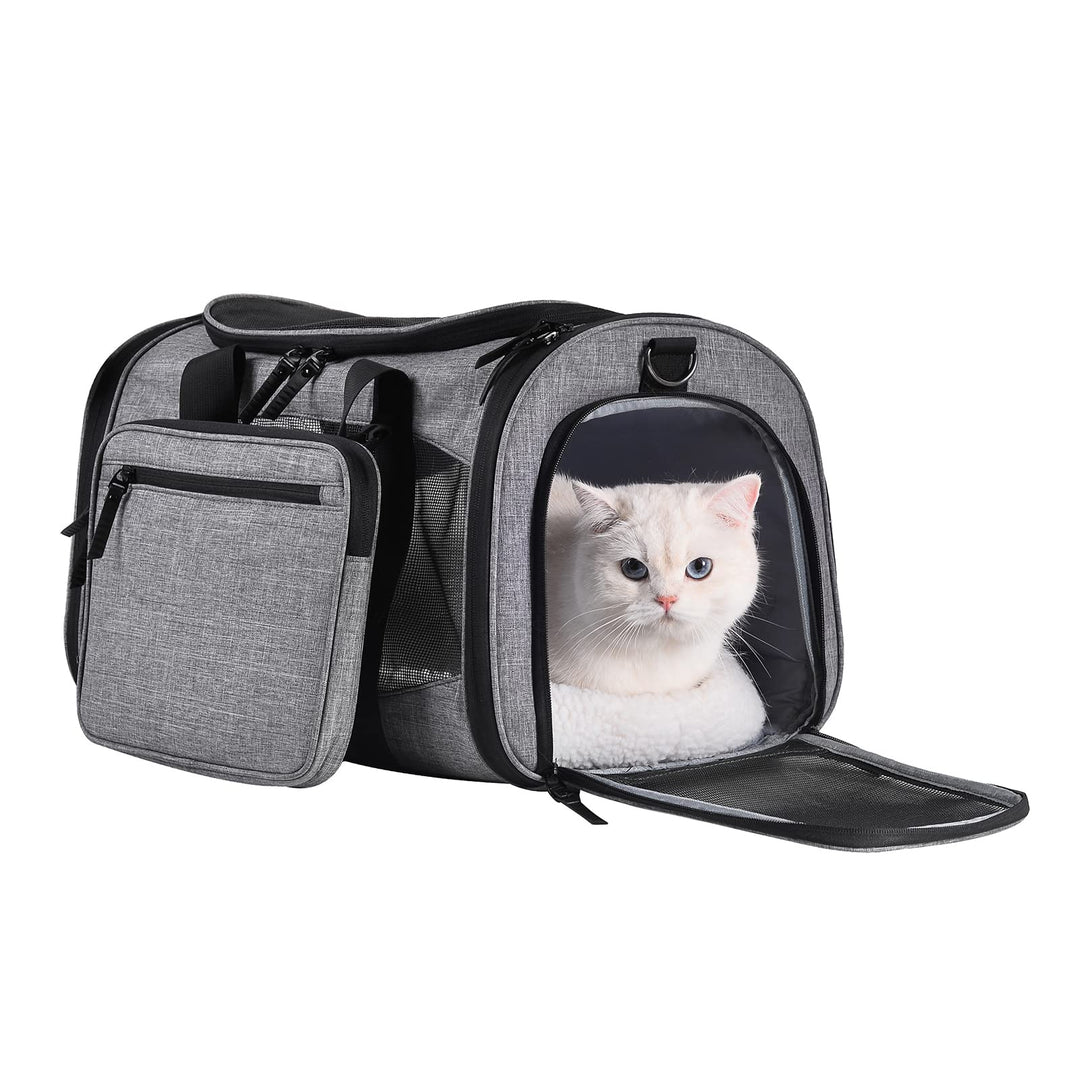 Cat Carrier Dog Travel Bag Pet Carriers for Small Medium Large Cats & Small Dogs ( Collapsible, Soft Sided, Airline Approved )