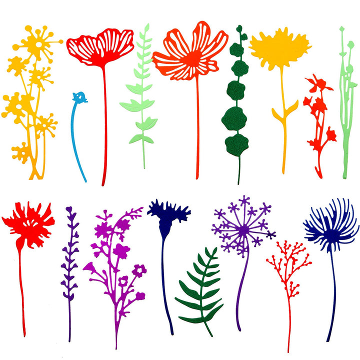 17 Pieces Wildflower Metal Cutting Dies 3D Flower Dies Flower Shape Embossing Scrapbooking Dies Cuts Stencil Flower Leaves Embossing Stencil for DIY Scrapbooking Card Making (Classic Style)