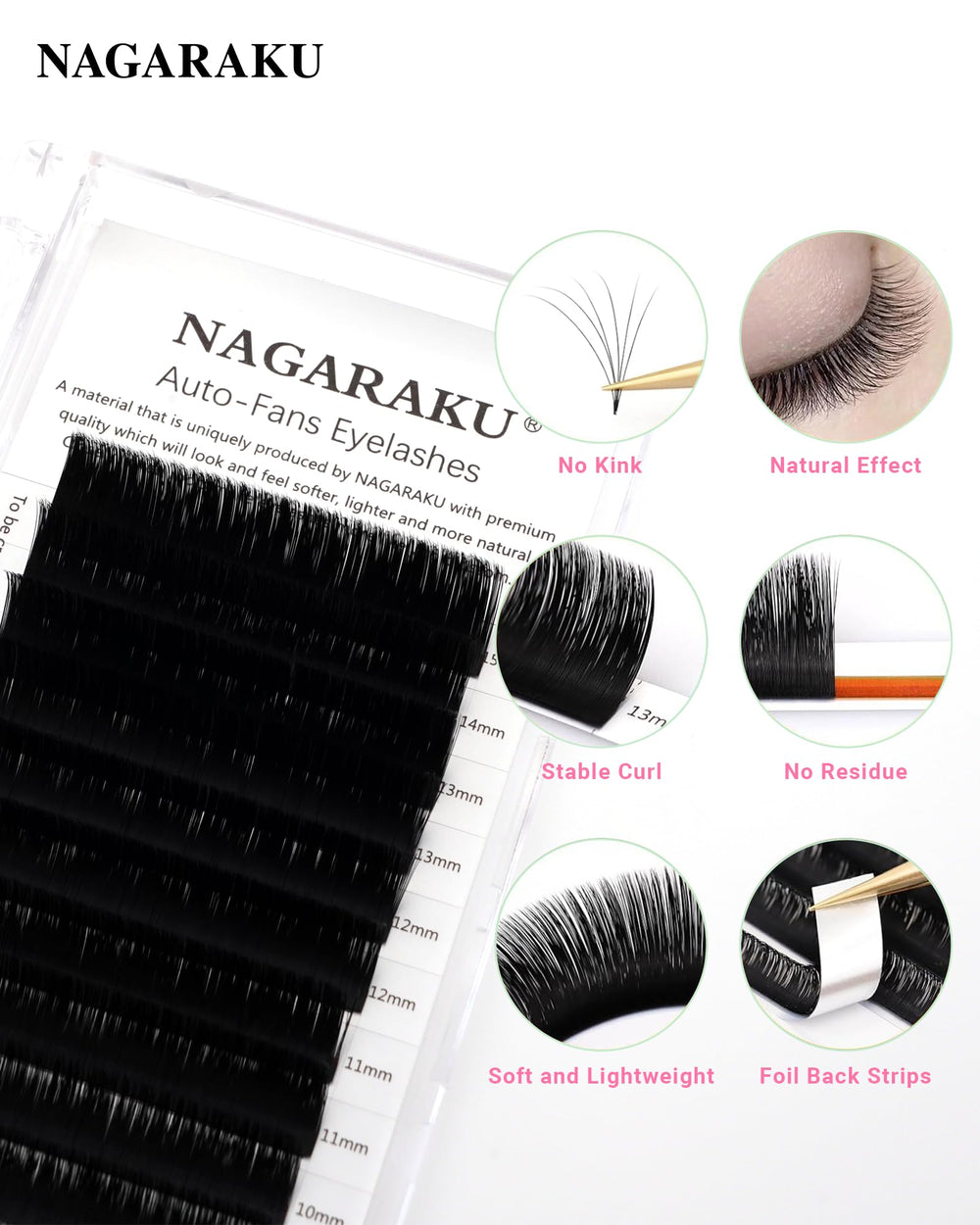 Easy Fan Eyelash Extensions Volume Lash 0.07 D curl 8-15mm Mix Tray Rapid Blooming Faux Mink Cluster For Beginners Soft Professional Lash Supplies