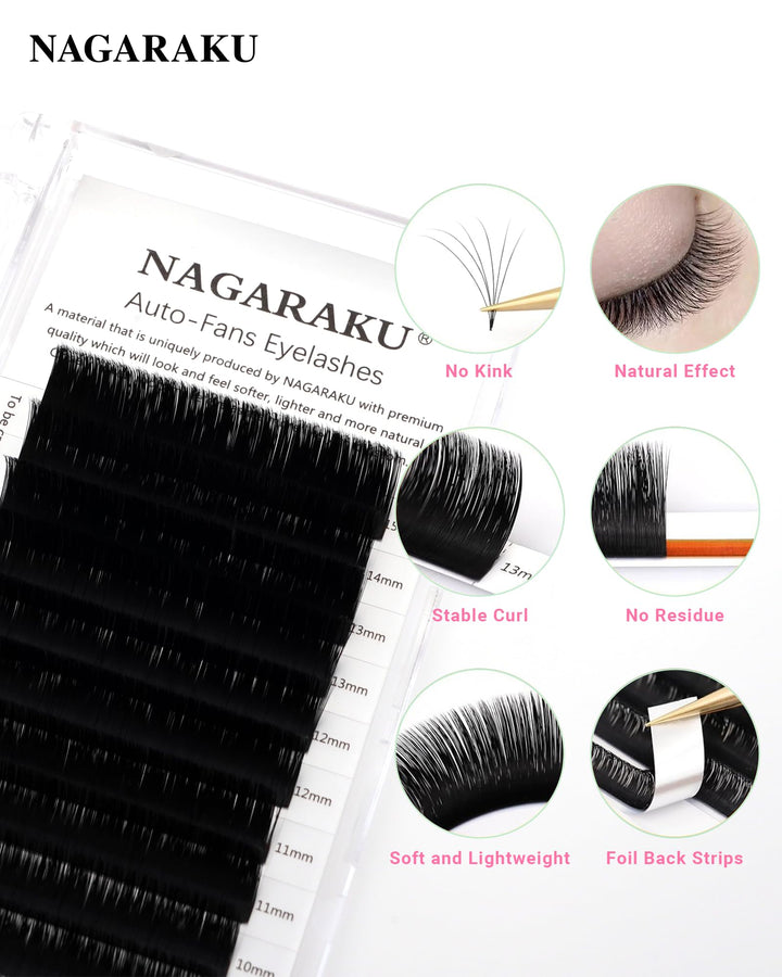 Easy Fan Eyelash Extensions Volume Lash 0.07 D curl 8-15mm Mix Tray Rapid Blooming Faux Mink Cluster For Beginners Soft Professional Lash Supplies