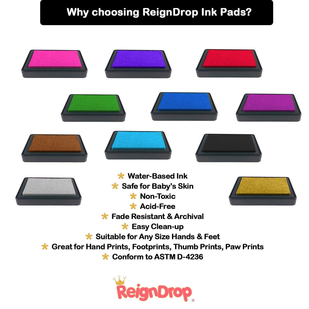 Ink Pad For Baby Footprint & Handprint - Creates Impressive Long Lasting Keepsake Stamp for Infant & Kids. Smudge Proof, Easy to Wipe Off Skin, Safe & Gentle Acid Free(Red)
