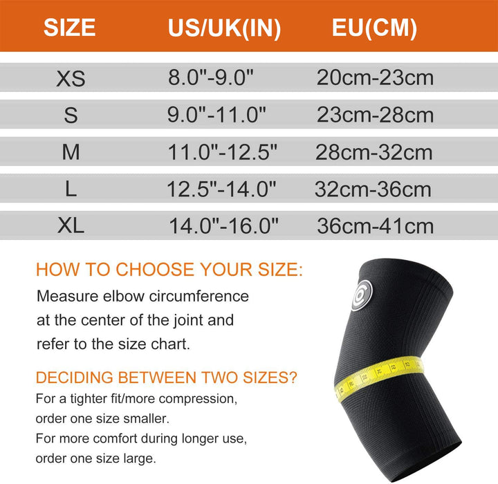 Elbow Support for Men Women, 2 Pairs Elbow Sleeves for Weightlifting, Gym Elbow Brace Bandage, Compression Arm Sleeves for Golf, Fitness, Tennis