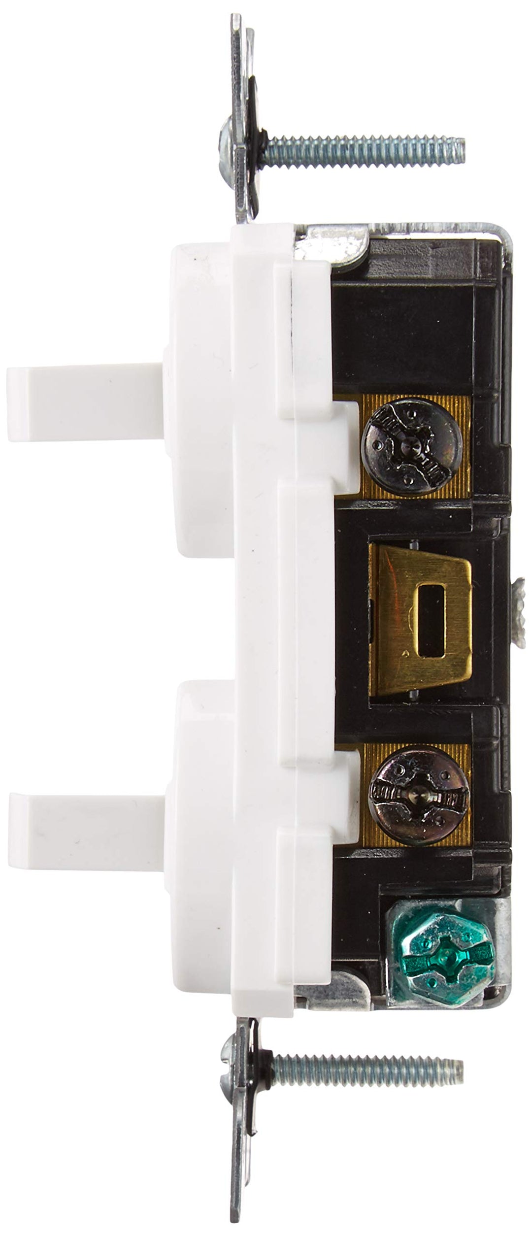 5243 15 Amp, 120/277 Volt, Duplex Style Two 3-Way Combination Switch, Commercial Grade, White
