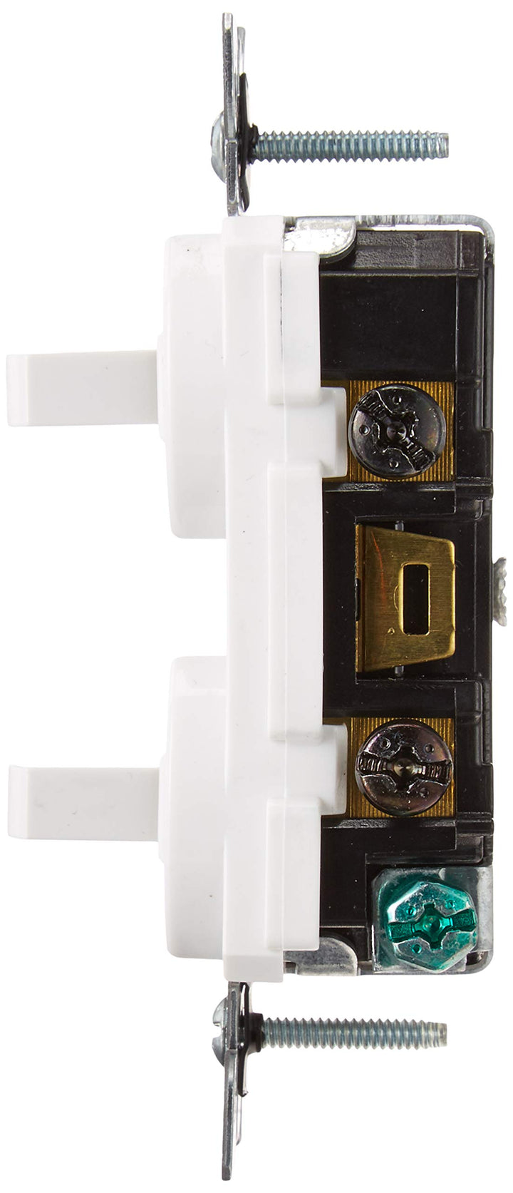 5243 15 Amp, 120/277 Volt, Duplex Style Two 3-Way Combination Switch, Commercial Grade, White