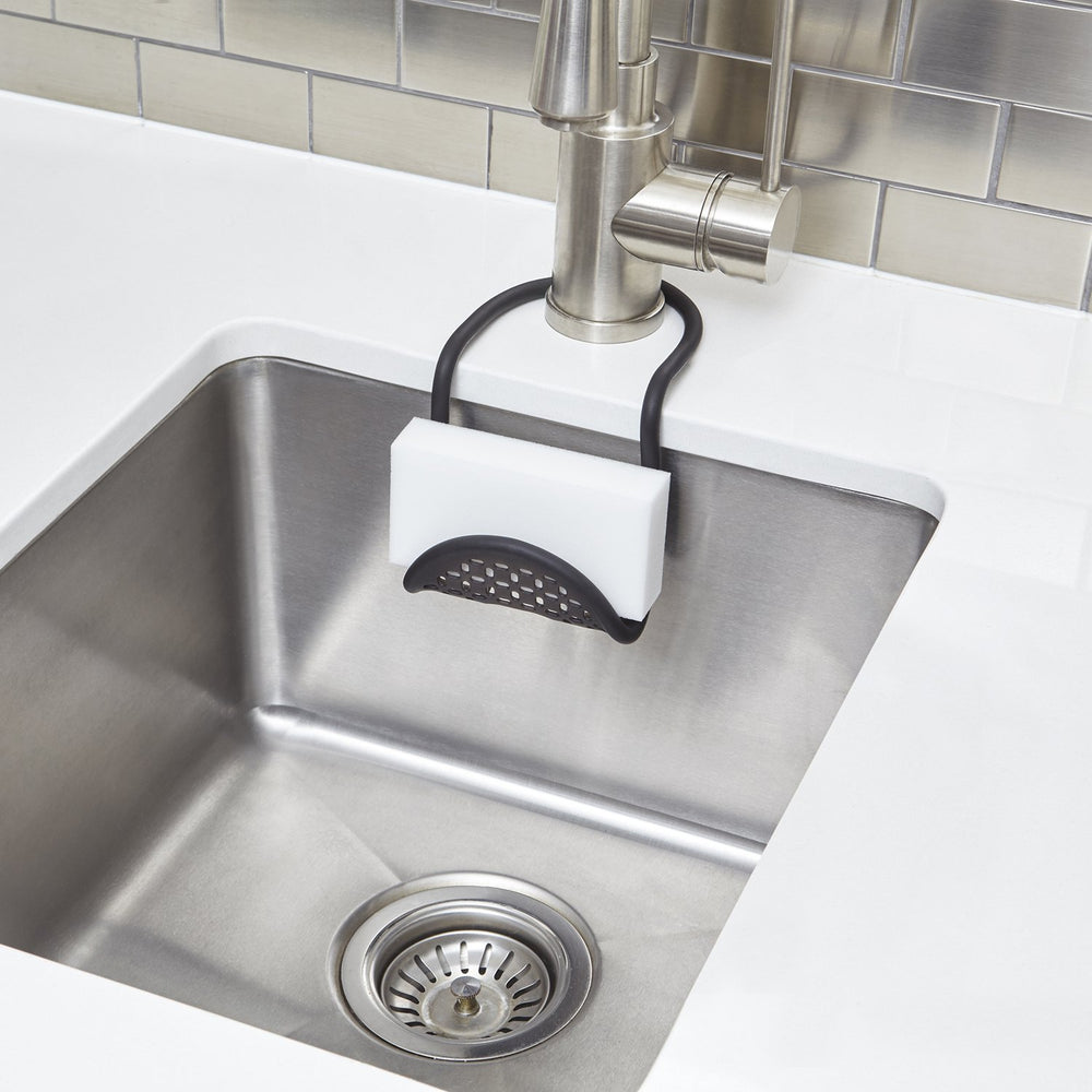 Sling Kitchen Sink Accessory, Single-Sided Sponge Holder, Black