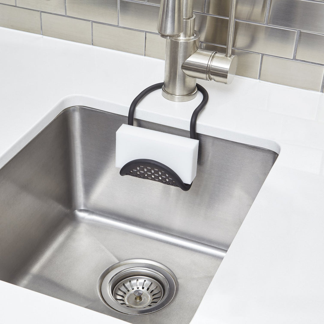 Sling Kitchen Sink Accessory, Single-Sided Sponge Holder, Black