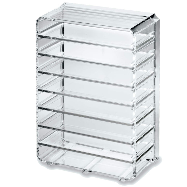 byAlegory Acrylic Medium Eyeshadow Palette Makeup Organizer W/ Removable Dividers Designed To Stand & Lay Flat | 8 Space Organization Container Storage - Fits Standard Size Palettes - Clear