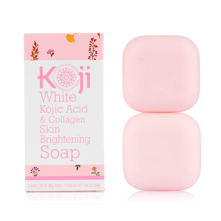 Kojic Acid & Collagen Skin Brightening Soap for Face & Natural Glowing Skin - Moisturizer, Body Cleansing Bar, Reduce the Appearance of Wrinkles, Vegan, Paraben-Free, 2.82 oz (2 Bars)