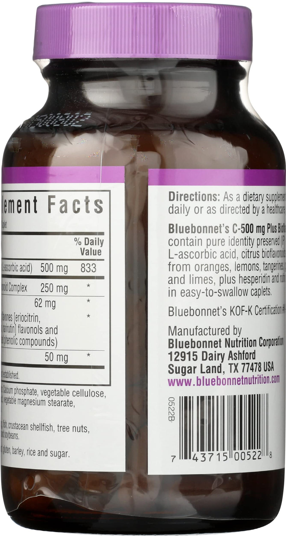 Vitamin C 500 mg Plus Bioflavonoids Caplets, 90 Count (743715005228)