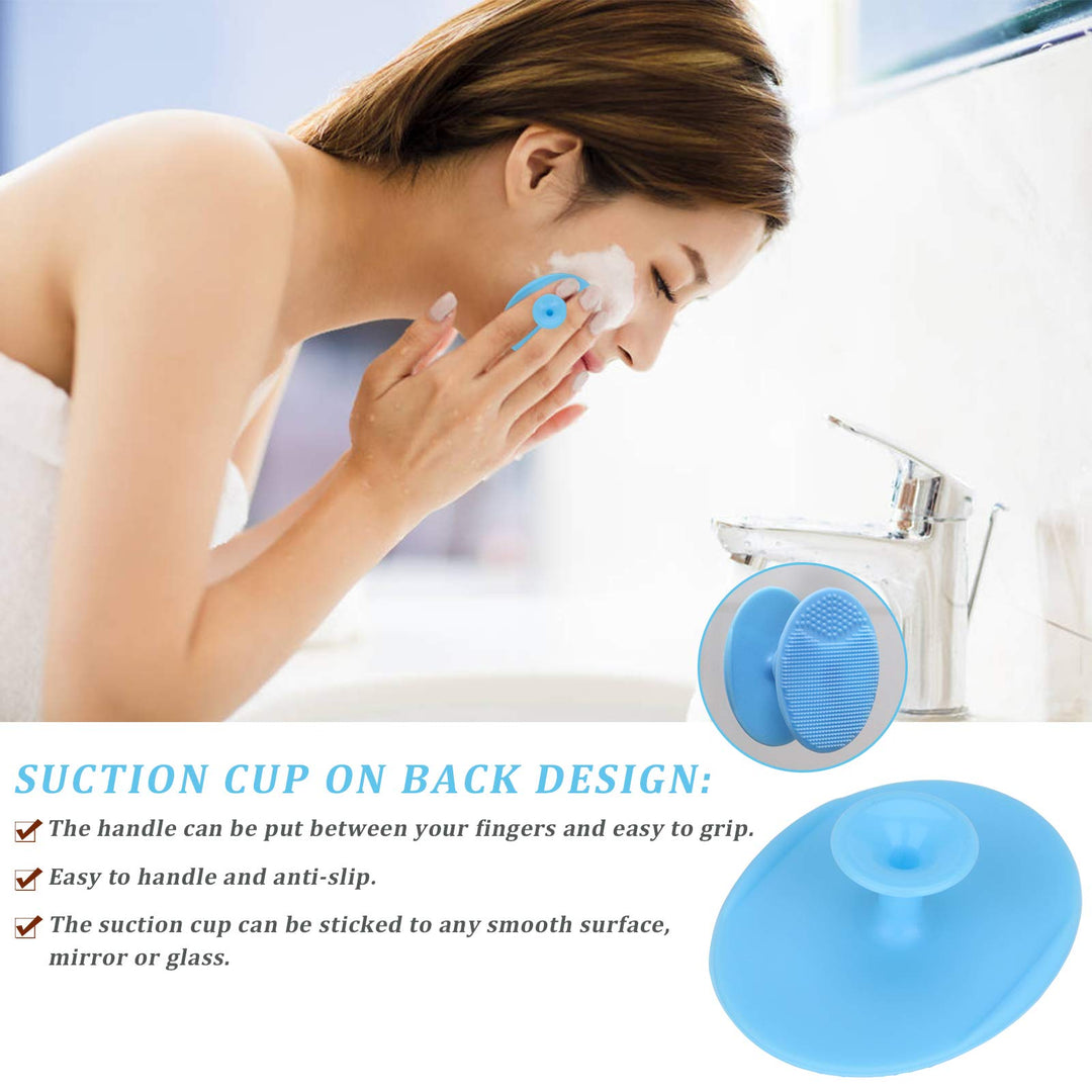 Silicone Facial Cleansing Brush, 5pcs Face Scrubber, 5pcs Nose Blackhead Remover and 5pcs Double-Sided Exfoliating Lip Brush Lip Exfoliator Tool for Sensitive, Delicate, Dry Skin, Set of 15