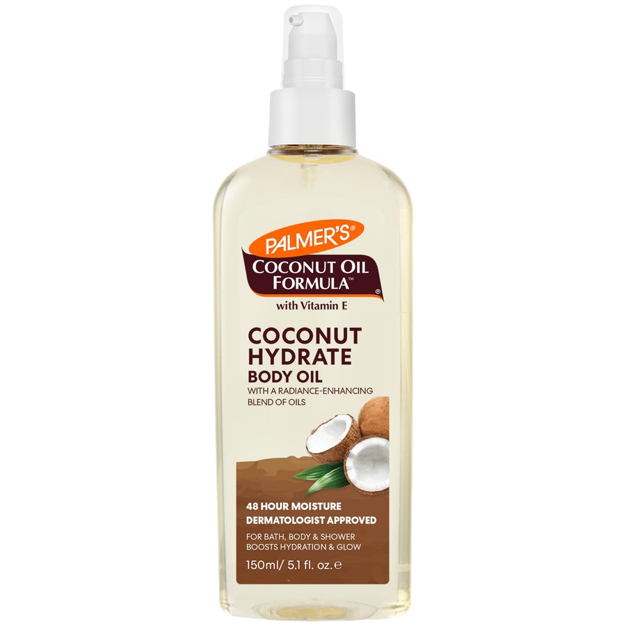 Coconut Oil Formula Body Oil, Body Moisturizer with Green Coffee Extract, Bath Oil for Dry Skin, 5.1 Ounces (Spray Cap)