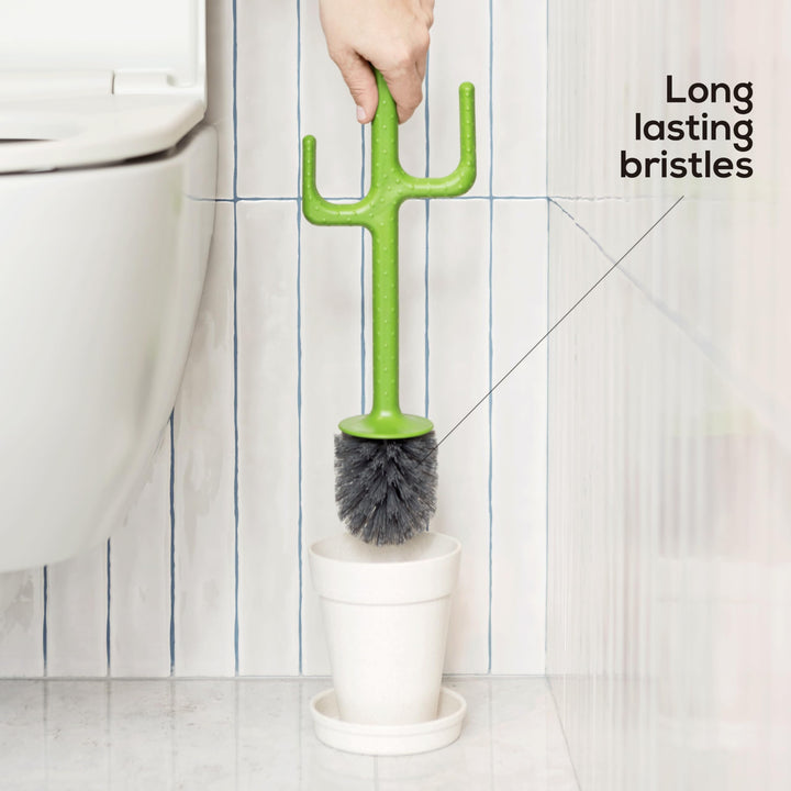 Cactus Toilet Brush Set, Toilet Bowl Cleaner with Cactus-Shaped Handle, Planter Base and Saucer for Bathroom Accessories and Cleaning Must Haves