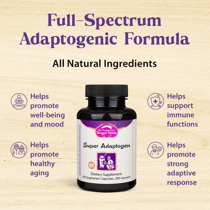 Super Adaptogen | All Natural Supplement to Support Well-Being, Mood, Immune Function, Strong Adaptive Response | All Natural Ingredients, Non-GMO (100 Capsules, 500 mg Per Capsule)”