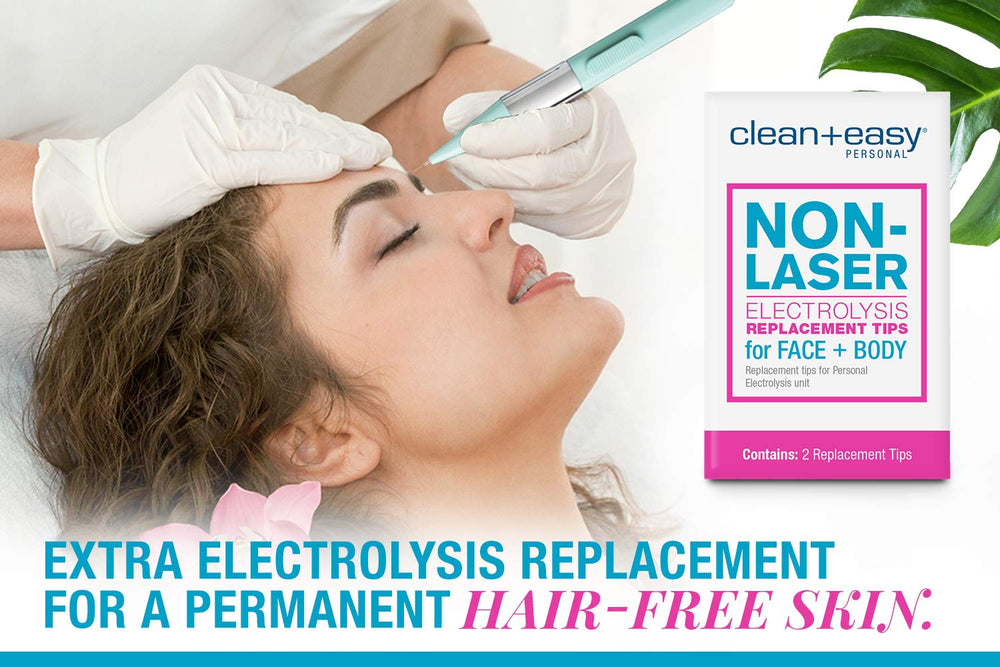 Non-Laser Electrolysis Replacement Tips for Face & Body, Pack of 2