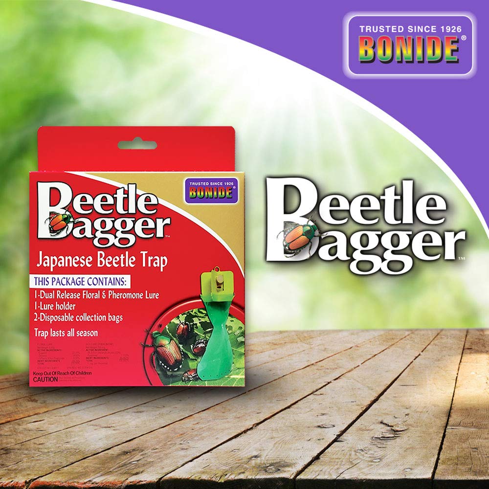 Beetle Bagger Japanese Beetle Trap Kit for Indoors and Outdoors, 2 Disposable Collection Bags Included