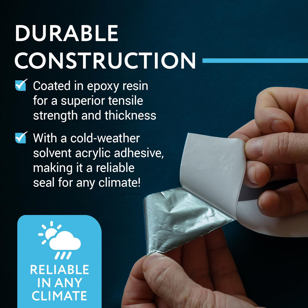 Aluminum Foil Tape - 1.9 Inches Wide (150 Feet/50 Yards) - Foil Tape for Ductwork - Ideal for Sealing and Patching Hot and Cold HVAC, Ducts, Pipes - Silver Tape for Home and Commercial Use